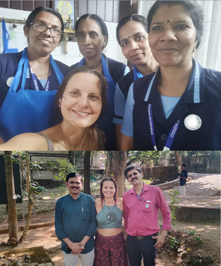 Setkání s ájurvédskými lékaři a sestřičkami v Kérale.